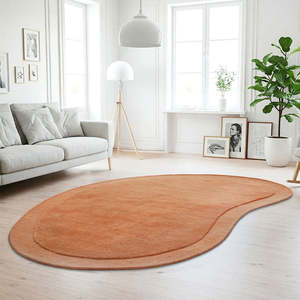 Natural Color: Asymmetrical Spice 100% NZ Wool Rug