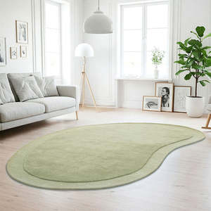 Asymmetrical Moss 100% NZ Wool Rug