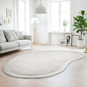 Asymmetrical Dove 100% Wool Rug