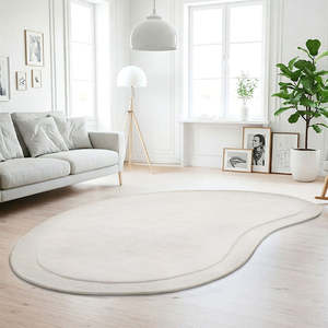 Natural Color: Asymmetrical Milk 100% NZ Wool Rug