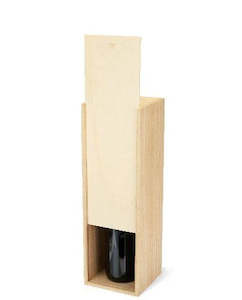 All Wines: Wooden wine  gift box with sliding lid (for 750ml standard wine bottle)