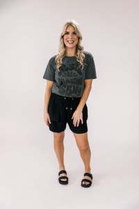 Albie Tee | Graphite with puff print- Was $89 Now $39