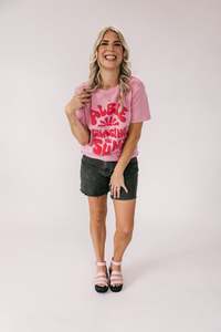 Albie Tee | Rouge with puff print- Was $89 Now $39