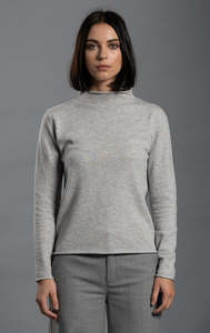 12GG BRUSHED MERINO FUNNEL NECK PULLOVER - CLEARANCE