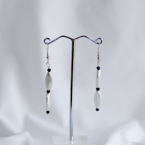 Products: Black Swarovski and Silver Earrings