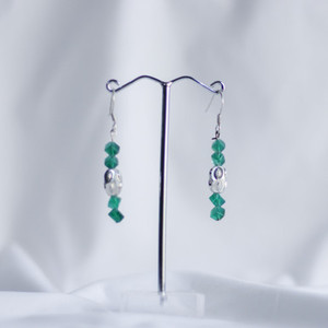 Onyx and Silver Bead Earrings