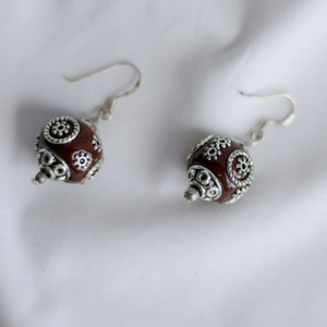 Round Enamel Bead Earring