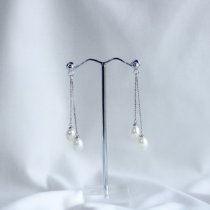 Long Pearl Chain Dangle Earrings