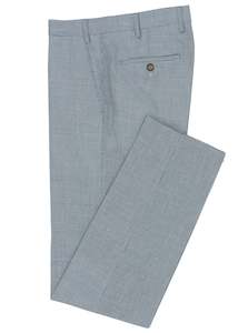 Boston Edward Wool Linen Light Blue Check Trouser