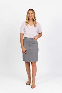 Vassalli: Vassalli Printed Lightweight Skirt With Centre Back Vent Nori