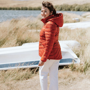 Ladies Coats Jackets: Moke Apparel Cushla Womens Packable Down Jacket