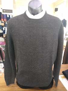 Silverdale Knitwear: Silverdale Charcoal Black Plaited Check Crew Neck Jumper
