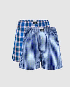 Coast: Coast 2 Pack with Blue and Red Woven Boxers