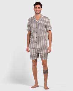 Coast Sand Navy Stripe Coastal Shorty Pyjamas