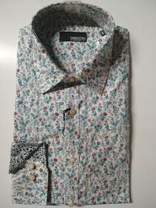 Gibson: Gibson Redox White Small Floral Long Sleeve Shirt