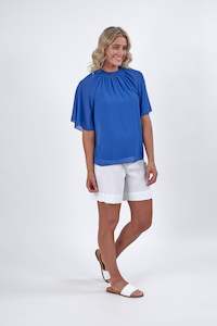 Knewe Aw23: Knewe Sapphire River Short Sleeve Round Neck Top