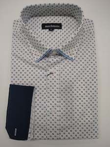 Mechmoto Fw23: Mechmoto White Dot Print Long Sleeve Shirt
