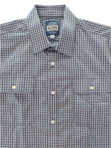 Milton Blue Navy Check Short Sleeve Shirt