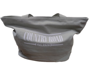 Ladies Bags Wallets: Country Road Heritage Cotton Shopper Bag - Dark Pistachio