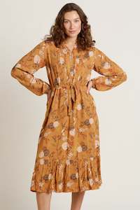 Brakeburn Meadow Midi Dress-Gold