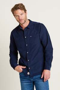 Brakeburn Cord Long Sleeve Shirt-Navy