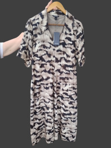 Ladies Dresses Skirts: Country Road Print V Neck Midi Dress Abstract Animal