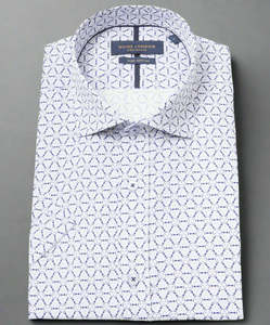Guide London: Guide London Navy/White Print Short Sleeve Shirt