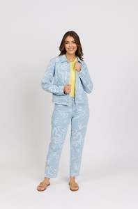 Ladies Coats Jackets: Knewe Jagger DJ Denim Jacket - Flowers