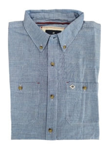 Brakeburn Blue Textured Short Sleeve Shirt
