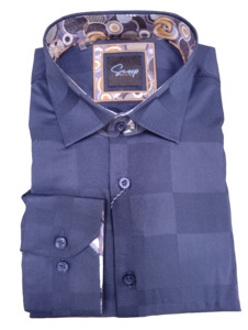 Scoop: Scoop Luster Long Sleeve Shirt - Navy