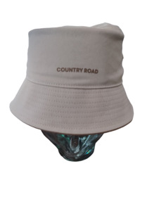 Mens Clothing Accessories: Country Road Branded Bucket Hat - Sand