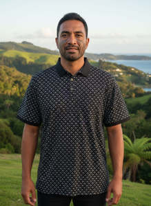 New: Lifestyle Short Sleeve Polo Shirt - Black & White