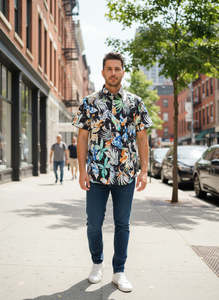 New: John Lennon Black Multi Short Sleeve Shirt