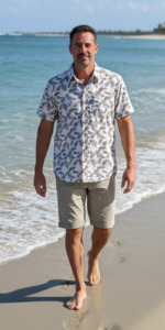 Portobello Road Ironcheater Off White Floral Short Sleeve Shirt