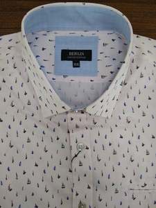 Short Sleeve Casual Shirt Specials: Berlin Sails Stain Print Short Sleeve Shirt