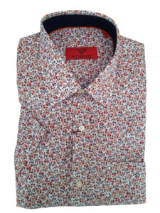 Short Sleeve Casual Shirt Specials: R.F. Scott Fields Red Floral Short Sleeve Shirt