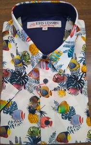 Short Sleeve Casual Shirt Specials: John Lennon Tropical Fish Short Sleeve Shirt