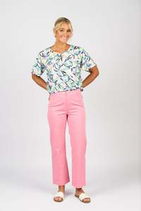 Vassalli Wide Leg Ankle Grazer Jean - Jam