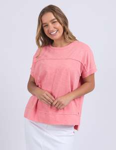 Ladies Tops: Foxwood Allison Crew Tee - Rose