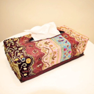 Islamic House Essentials: Woven pattern leather tissue box