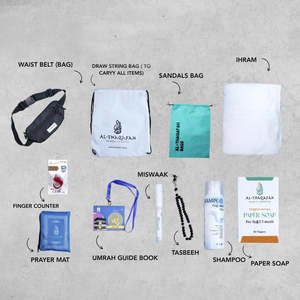 Products: Premium Umrah Kit Complete 12-Piece Travel Essentials for Pilgrims