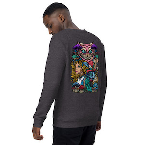 Chaos in Wonderland - Unisex - Organic Raglan Sweatshirt Alice in Putterland