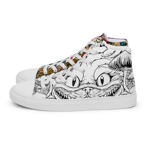 The Chaos in Wonderland - Men’s High Top Canvas Shoes - Yin & Yang version&hellip;
