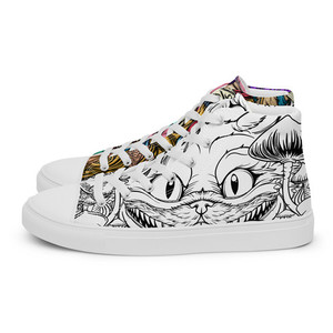 Products: The Chaos in Wonderland - Men’s High Top Canvas Shoes - Yin & Yang version Alice in Putterland