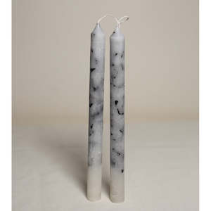 Candles: Marble table candles (Pair) - Onyx