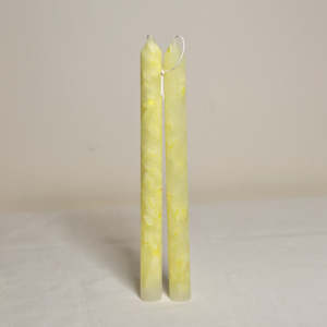Candles: Marble table candles (Pair) - Lemon