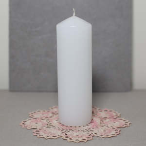White pillar candle