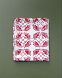 Custom Made Tablecloths: Pohutukawa Red Hemp Tablecloth