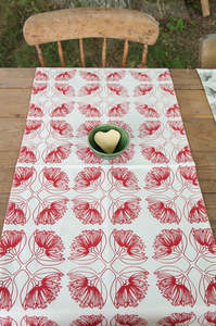 Pohutukawa Red Hemp Table Runner