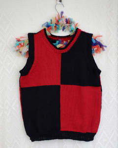 Karaka Intarsia Knit Vest — 100% Wool, Hand Knit